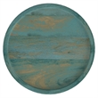 Pemberly Row Accent Table in Mango Wood Teal Wash Finish Round Design