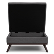 Pemberly Row XL Coffee Table Storage Ottoman in Slate Grey Polyester