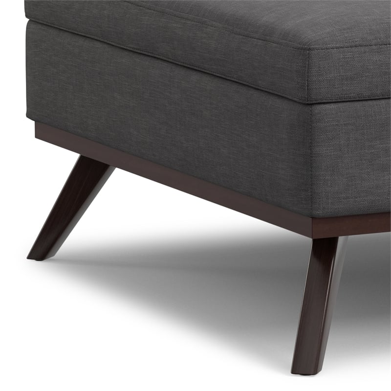 Pemberly Row XL Coffee Table Storage Ottoman in Slate Grey Polyester