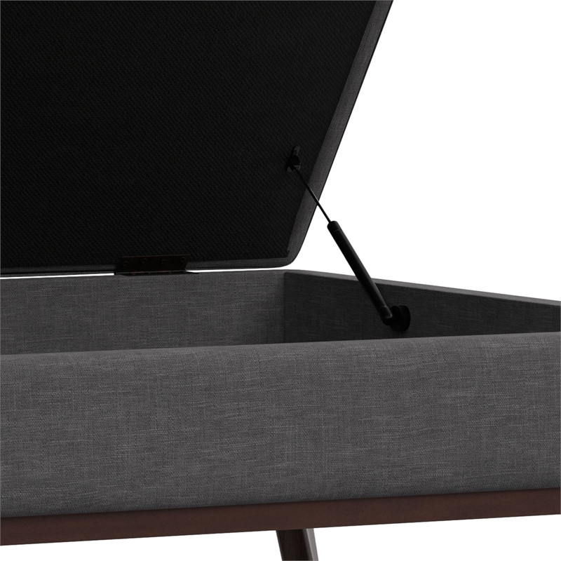 Pemberly Row XL Coffee Table Storage Ottoman in Slate Grey Polyester