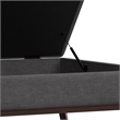 Pemberly Row XL Coffee Table Storage Ottoman in Slate Grey Polyester