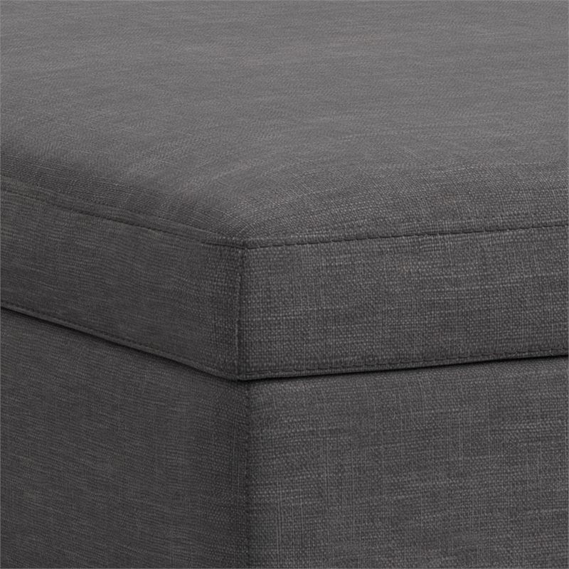 Pemberly Row XL Coffee Table Storage Ottoman in Slate Grey Polyester