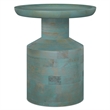 Pemberly Row Solid Mango Boho Accent Table in Teal Wash