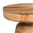 Pemberly Row Mango Wood Round Accent Table in Natural Finish
