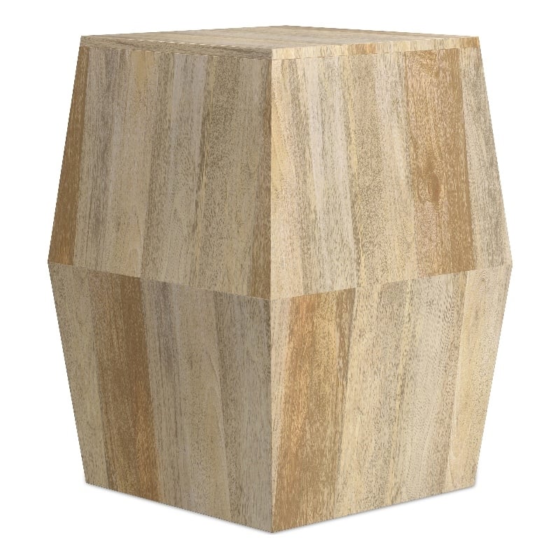 Pemberly Row 16-inch Mango Wood Side Table in Natural Finish