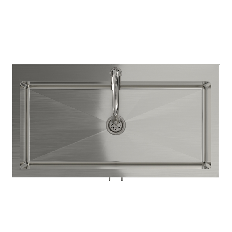 Pemberly Row 36-inch Utility Sink Cabinet with Faucet in Pure White