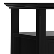 Pemberly Row 19-Inch Solid Pine Wood End Table with Drawer in Black