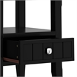Pemberly Row 19-Inch Solid Pine Wood End Table with Drawer in Black