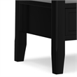 Pemberly Row 19-Inch Solid Pine Wood End Table with Drawer in Black