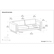 Pemberly Row Richard Wide Sofa Genuine Leather Butternut Brown 83 in