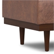Pemberly Row Coffee Table Storage Ottoman Vegan Leather Brown 34 in
