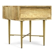 Pemberly Row Mango Wood Square End Table with Drawer in Natural Finish
