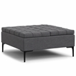 Pemberly Row Lift Top Storage Ottoman in Slate Gray Linen