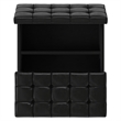 Pemberly Row Coffee Table Storage Ottoman in Black Vegan Leather