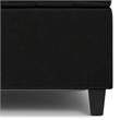 Pemberly Row Coffee Table Storage Ottoman in Black Vegan Leather