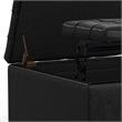 Pemberly Row Coffee Table Storage Ottoman in Black Vegan Leather