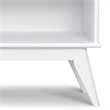 Pemberly Row Solid Wood Mid-Century Low Bookcase in White with 4 Shelves