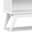 Pemberly Row Solid Wood Mid-Century Low Bookcase in White with 4 Shelves