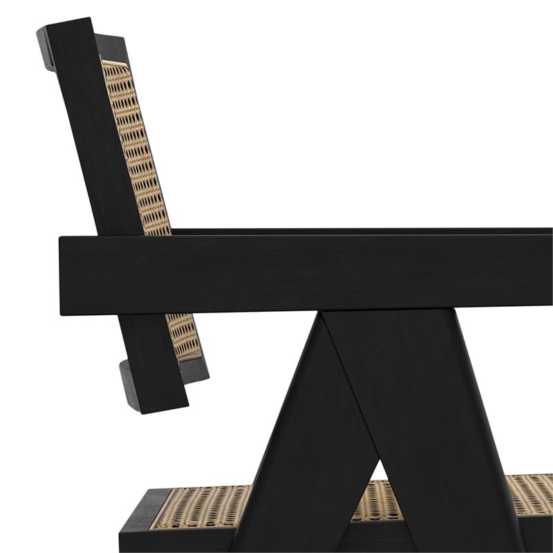 Pemberly Row Dining Arm Chair Pair in Solid Beechwood and Black Frame