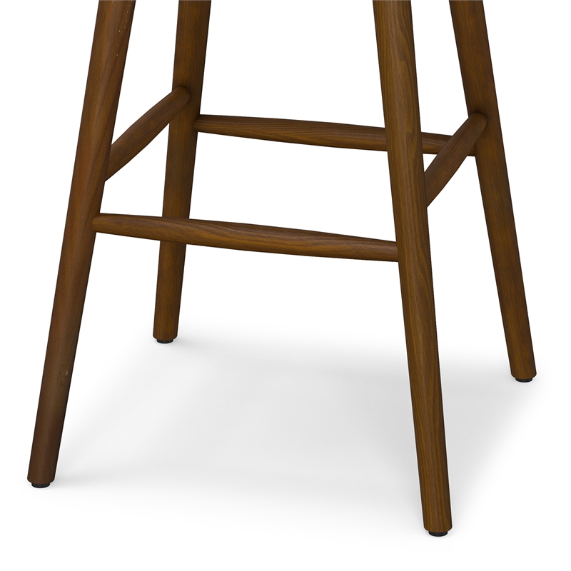 Pemberly Row 30 inch Sculpted Wood Bar Stool in Dark Walnut Finish