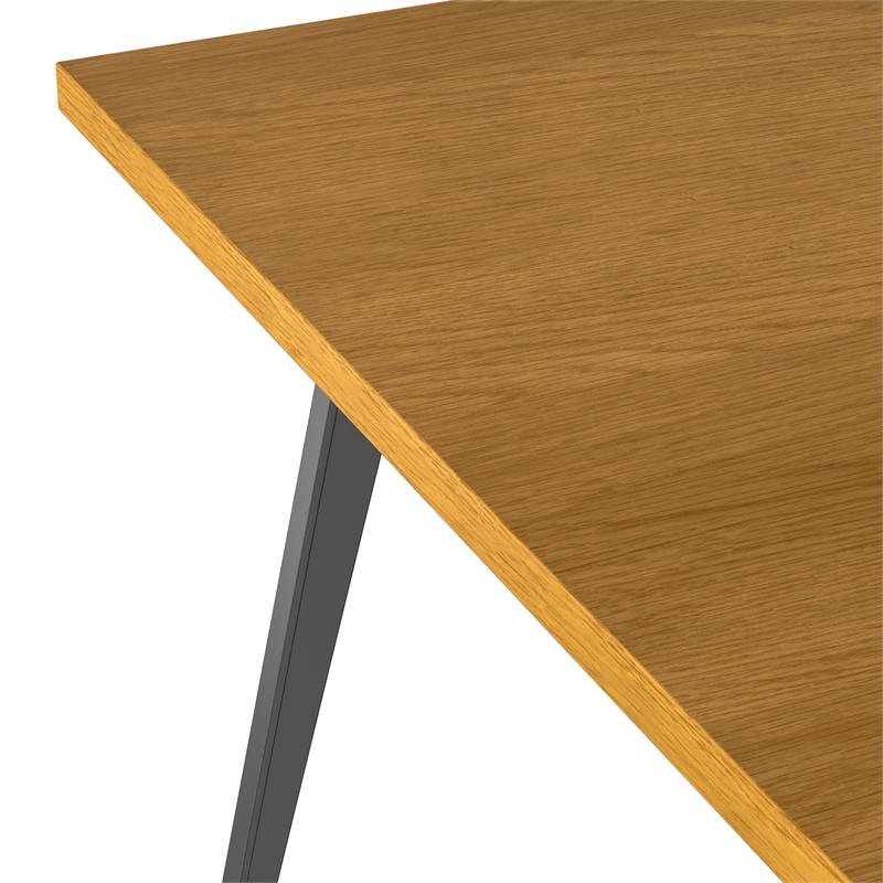 Pemberly Row 54 x 54 in Square Dining Table in Oak Veneer with Graphite Legs