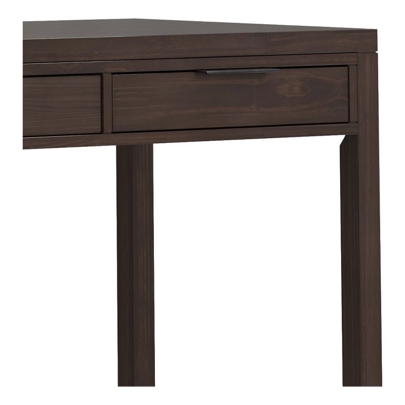 Pemberly Row Solid Wood 72 in Wide Desk in Warm Walnut Brown with Storage