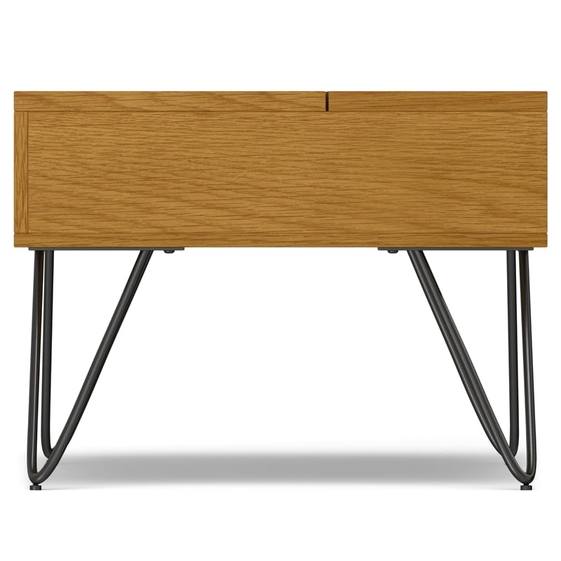 Pemberly Row 36 in Wide Industrial Lift-Top Coffee Table with Black Legs