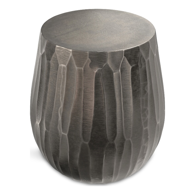 Pemberly Row Industrial 19 in Metal Side Table in Graphite Finish