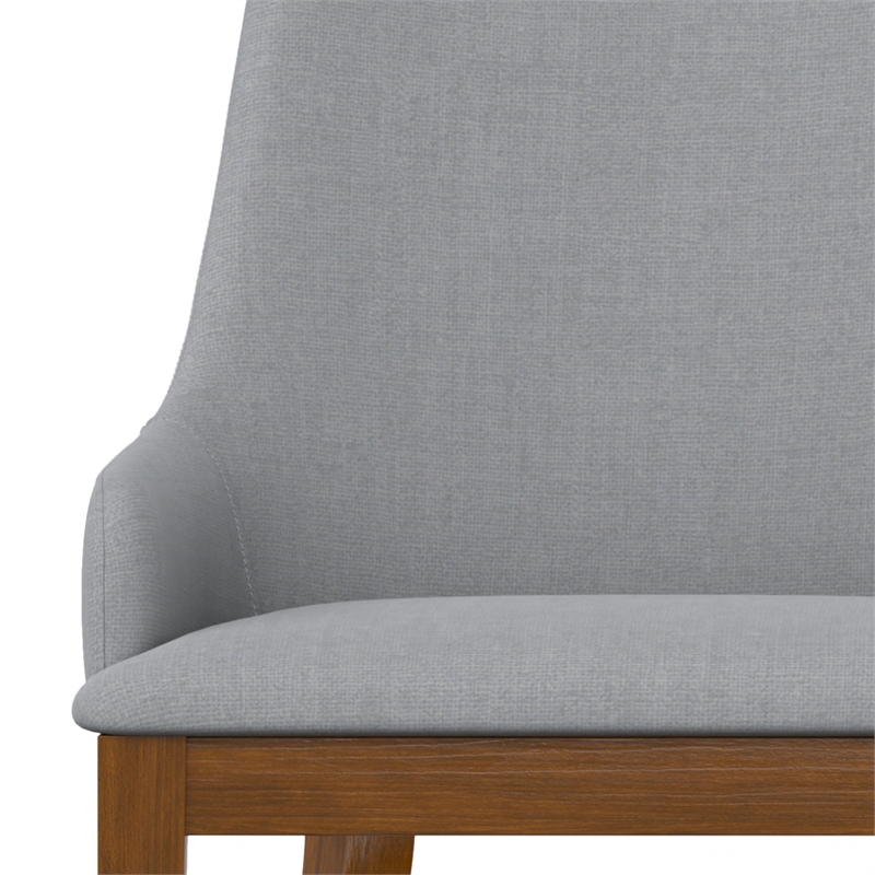 Pemberly Row Contemporary Dining Chair Set of 2 in Light Gray Fabric