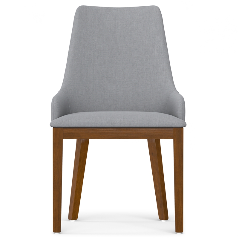Pemberly Row Contemporary Dining Chair Set of 2 in Light Gray Fabric