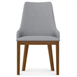 Pemberly Row Contemporary Dining Chair Set of 2 in Light Gray Fabric