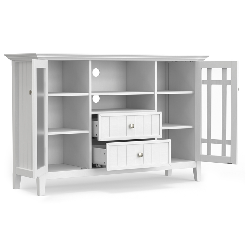 Pemberly Row Transitional TV Media Stand in White for TVs up to 60 Inches