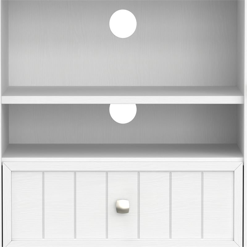 Pemberly Row Transitional TV Media Stand in White for TVs up to 60 Inches