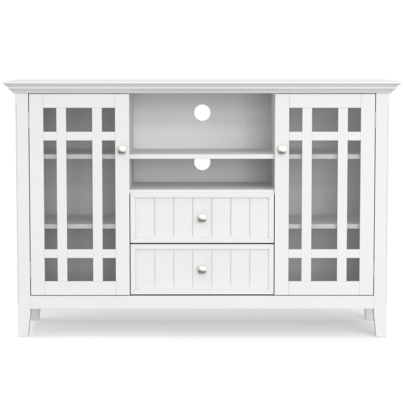Pemberly Row Transitional TV Media Stand in White for TVs up to 60 Inches