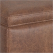 Pemberly Row Square Storage Ottoman with Tray in Distressed Saddle Brown