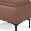 Pemberly Row Square Storage Ottoman with Tray in Distressed Saddle Brown