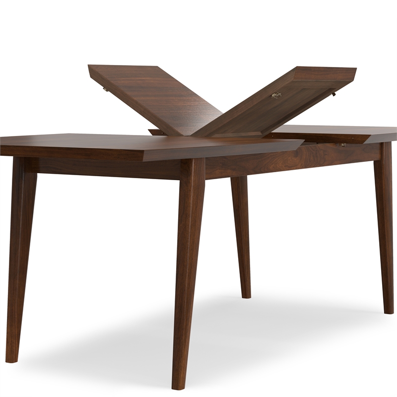 Pemberly Row Modern Extendable Dining Table with Walnut Veneer 66-84