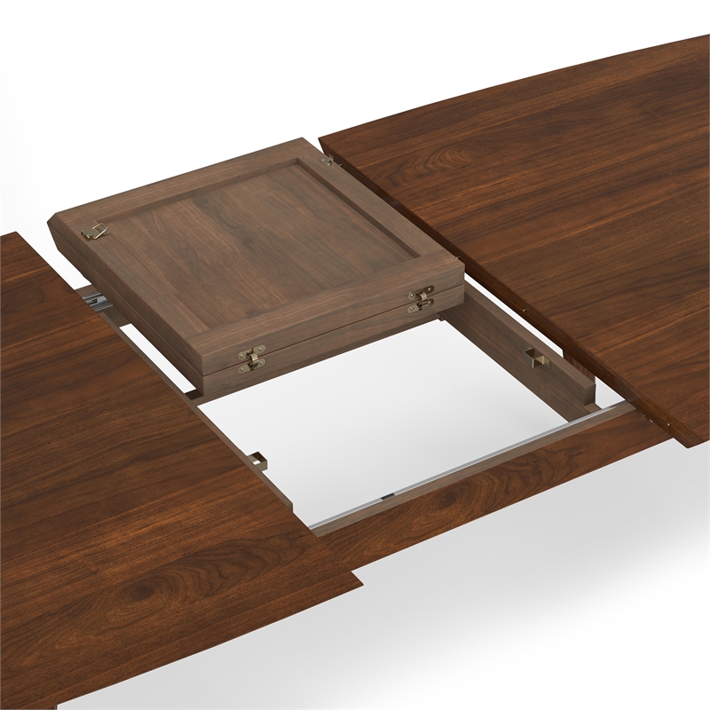 Pemberly Row Modern Extendable Dining Table with Walnut Veneer 66-84