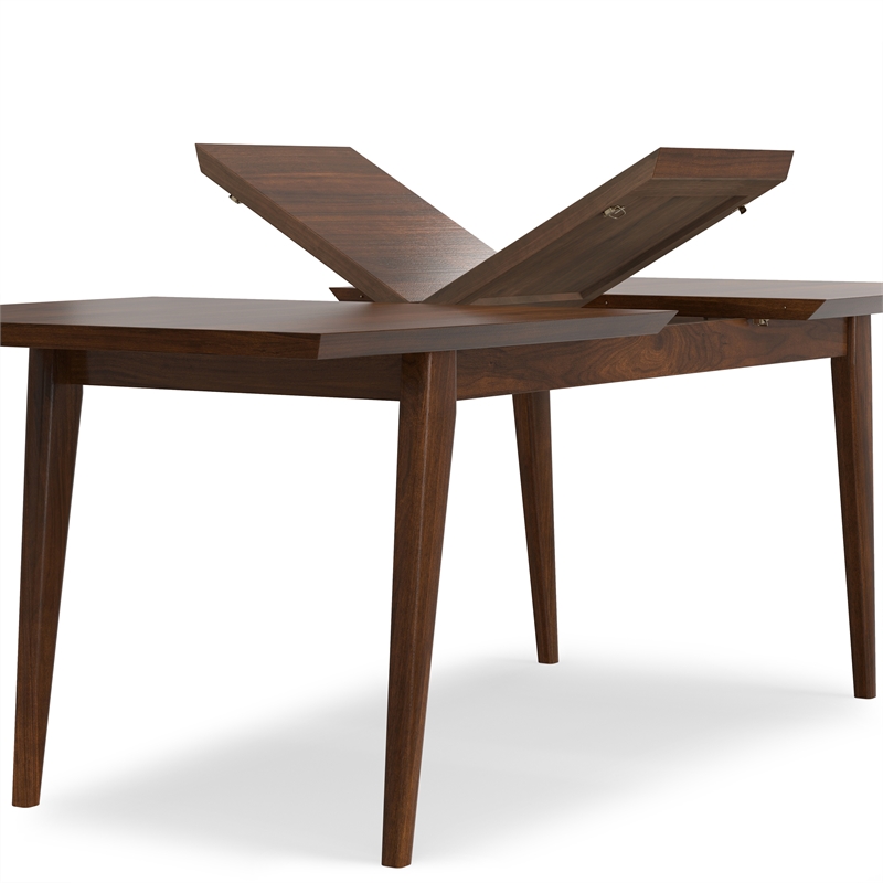 Pemberly Row Modern Extendable Dining Table with Walnut Veneer 66-84