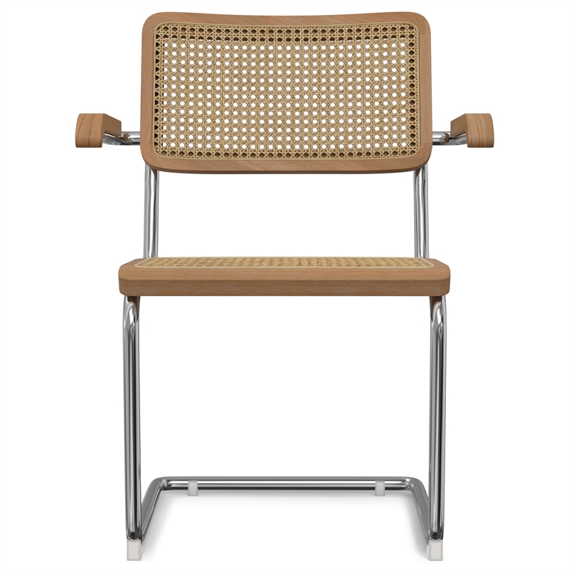 Pemberly Row Dining Arm Chair Set of 2 in Natural Rattan