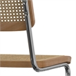 Pemberly Row Contemporary Dining Chair Set of 2 in Natural Rattan and Chrome