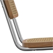 Pemberly Row Contemporary Dining Chair Set of 2 in Natural Rattan and Chrome