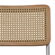 Pemberly Row Contemporary Dining Chair Set of 2 in Natural Rattan and Chrome