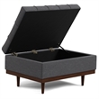Pemberly Row Coffee Table Storage Ottoman Slate Grey Linen 34 in