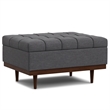 Pemberly Row Coffee Table Storage Ottoman Slate Grey Linen 34 in