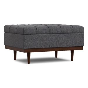 Pemberly Row Coffee Table Storage Ottoman Slate Grey Linen 34 in