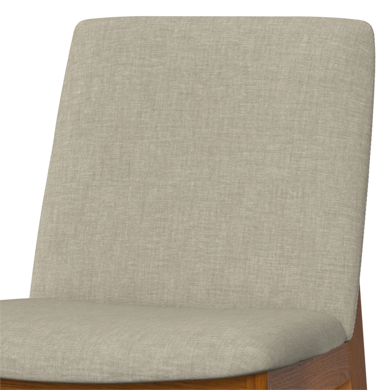 Pemberly Row Natural Linen Dining Chairs Solid Wood Set of 2