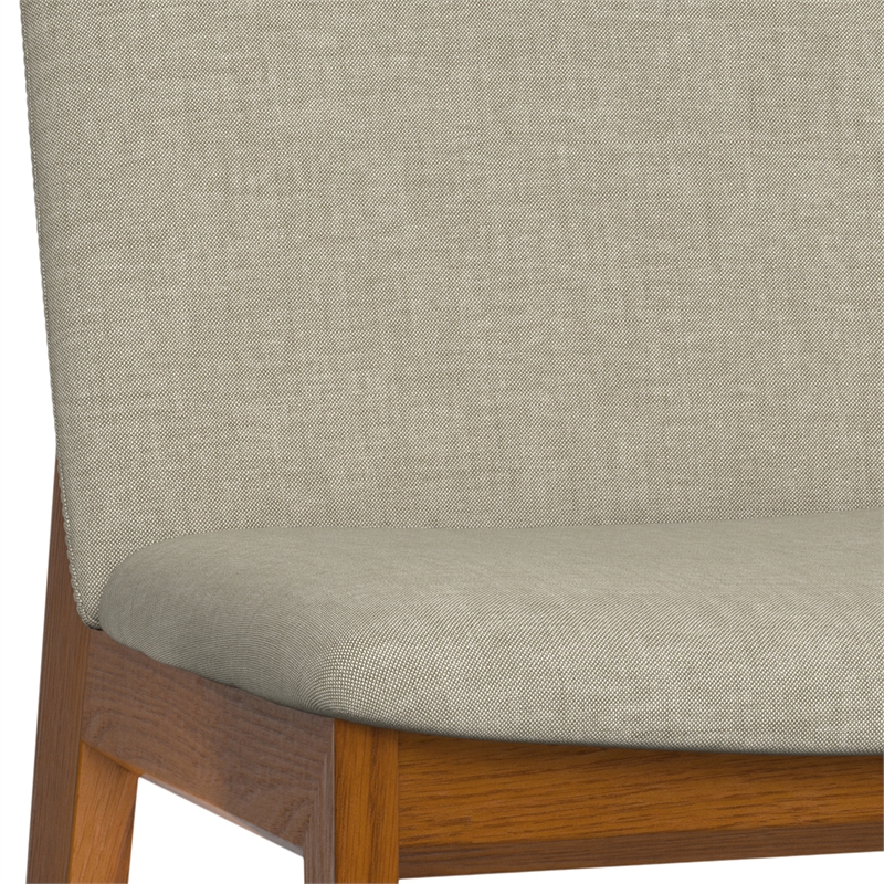 Pemberly Row Natural Linen Dining Chairs Solid Wood Set of 2