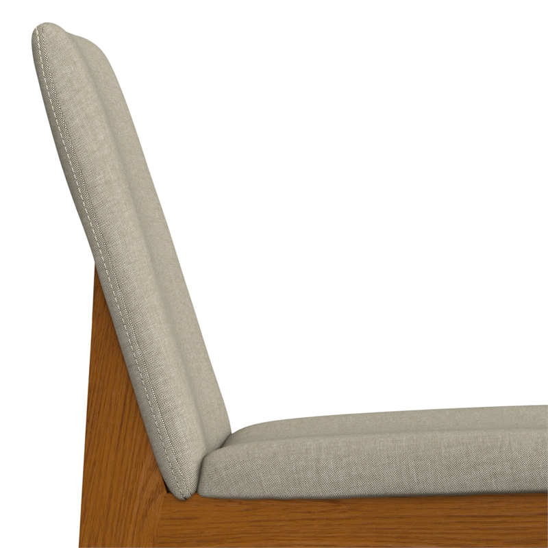 Pemberly Row Natural Linen Dining Chairs Solid Wood Set of 2