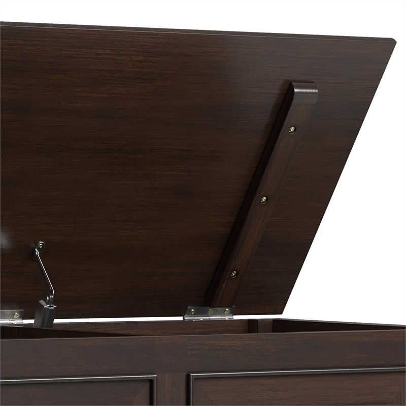 Pemberly Row 36 in Solid Wood Storage Bench Trunk in Chestnut Brown